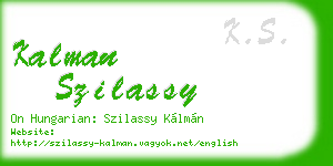 kalman szilassy business card